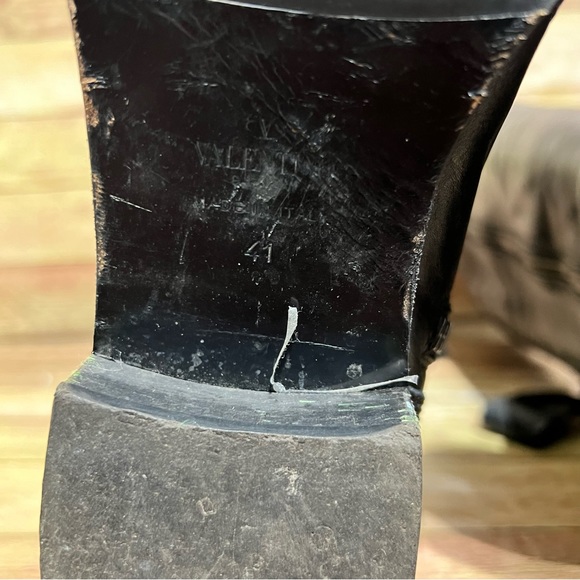 Valentino Black Leather Ascott Ribbon Tall Boots - Picture 7 of 11